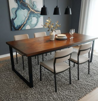 mesa comedor ciprés tinte nogal 01