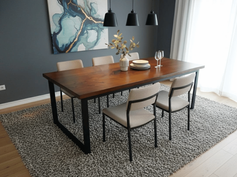 mesa comedor ciprés tinte nogal 01