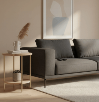 mesa lateral circular 2 niveles