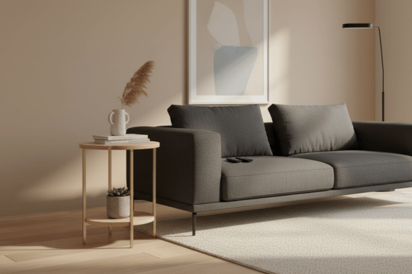 mesa lateral circular 2 niveles