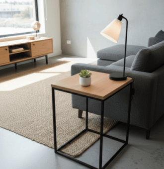 mesa lateral madera de castaño