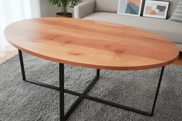 mesa ovalada de roble